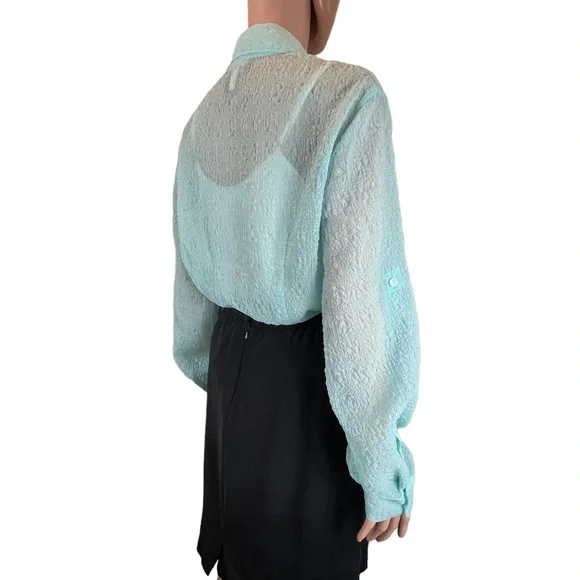 Evan-Picone Adjustable Sleeve Button Up, Mint |16 - Picture 12 of 16